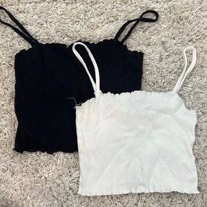 TOP SHOP BLACK AND WHITE TANKS